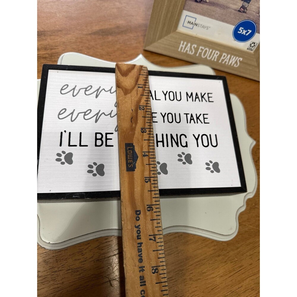 Dog sign & 2 picture frames , picture frames are 5 x 7 and 4 x 6 - Picture 7 of 8